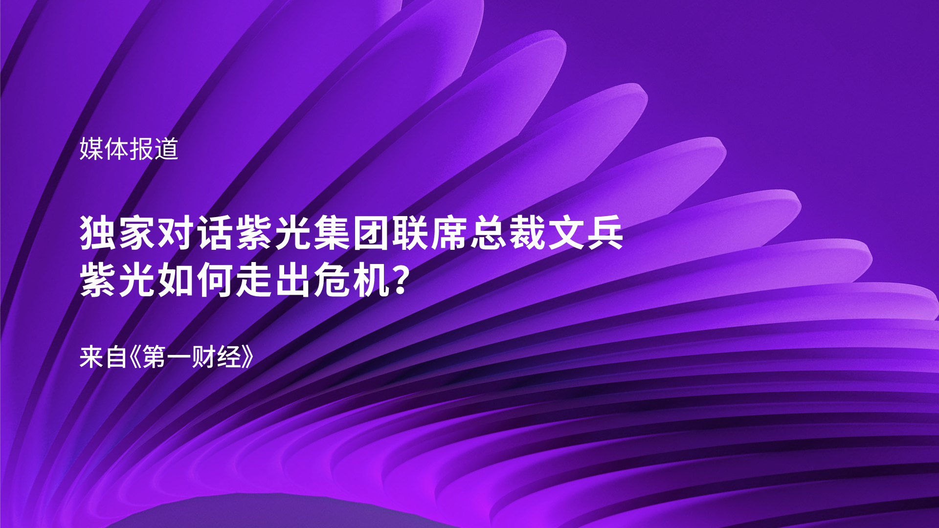 独家对话紫光集团联席总裁文兵：紫光如何走出危机